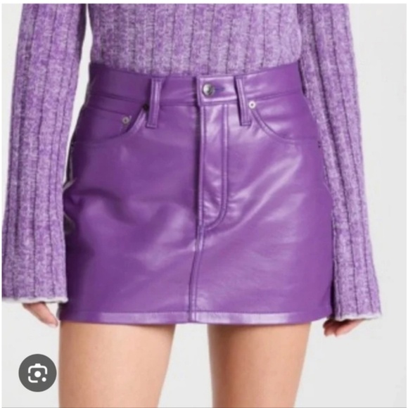 Agolde Purple Mini Skirt - size 29 - Picture 2 of 6